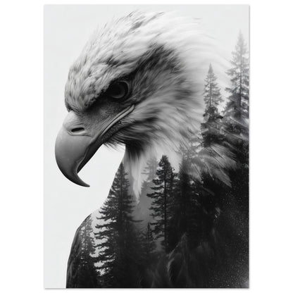 Adler & Wald – Schwarzweiß Doppelbelichtung 13x18 cm - Pixara