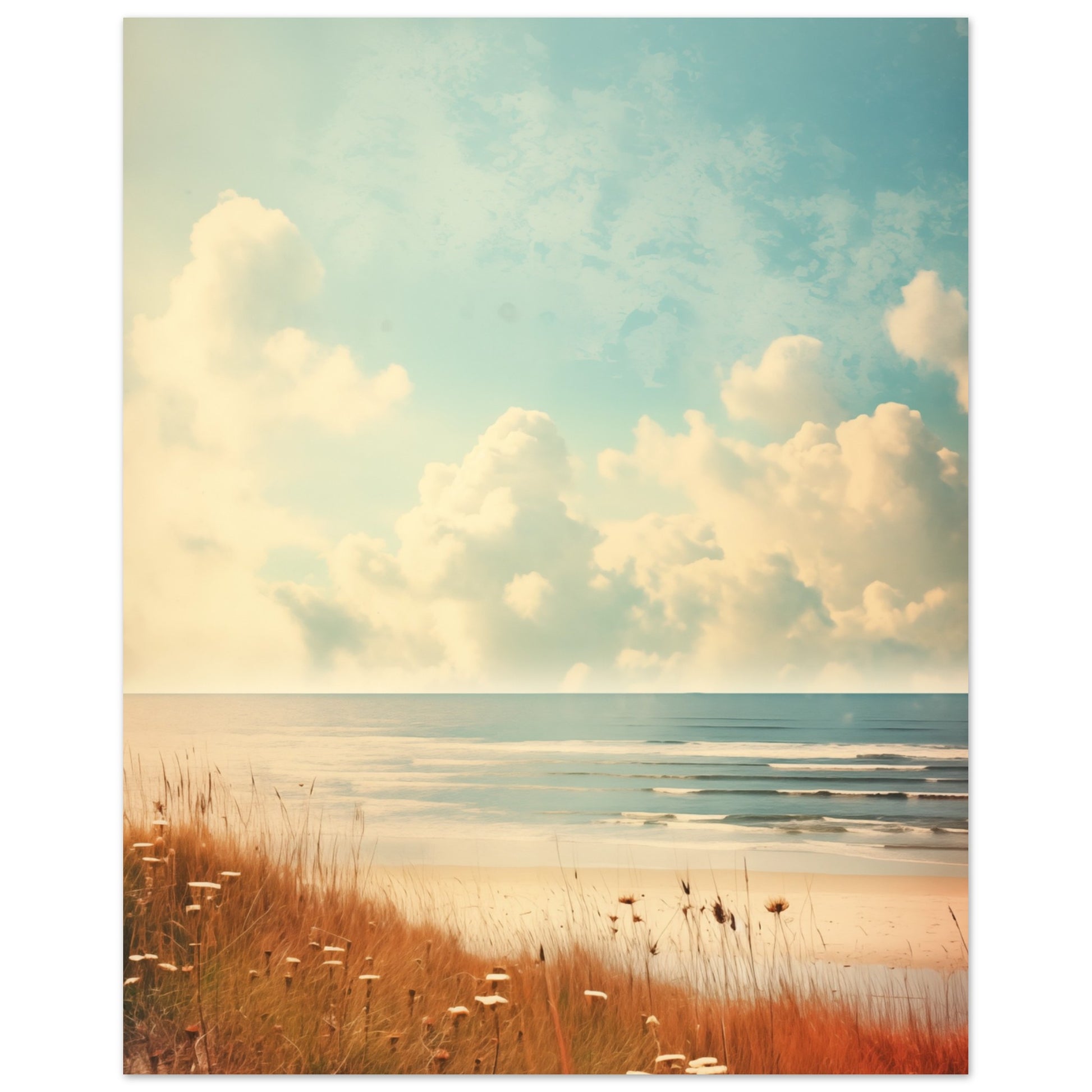 Seelandschaft in Sanftem Retro Poster 20x25 cm - Pixara