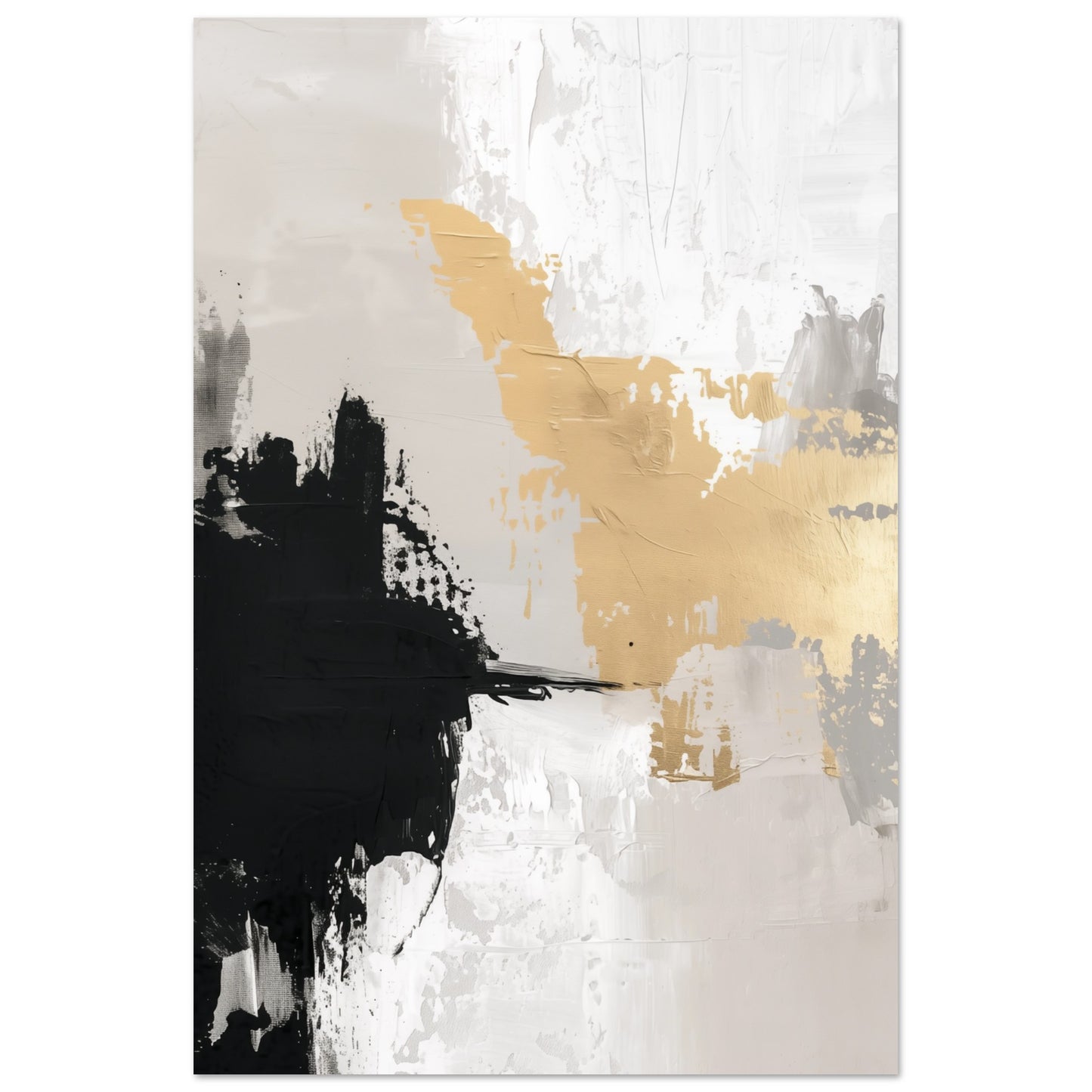 Golden Brushstroke Harmony 60x90 cm Poster - Pixara