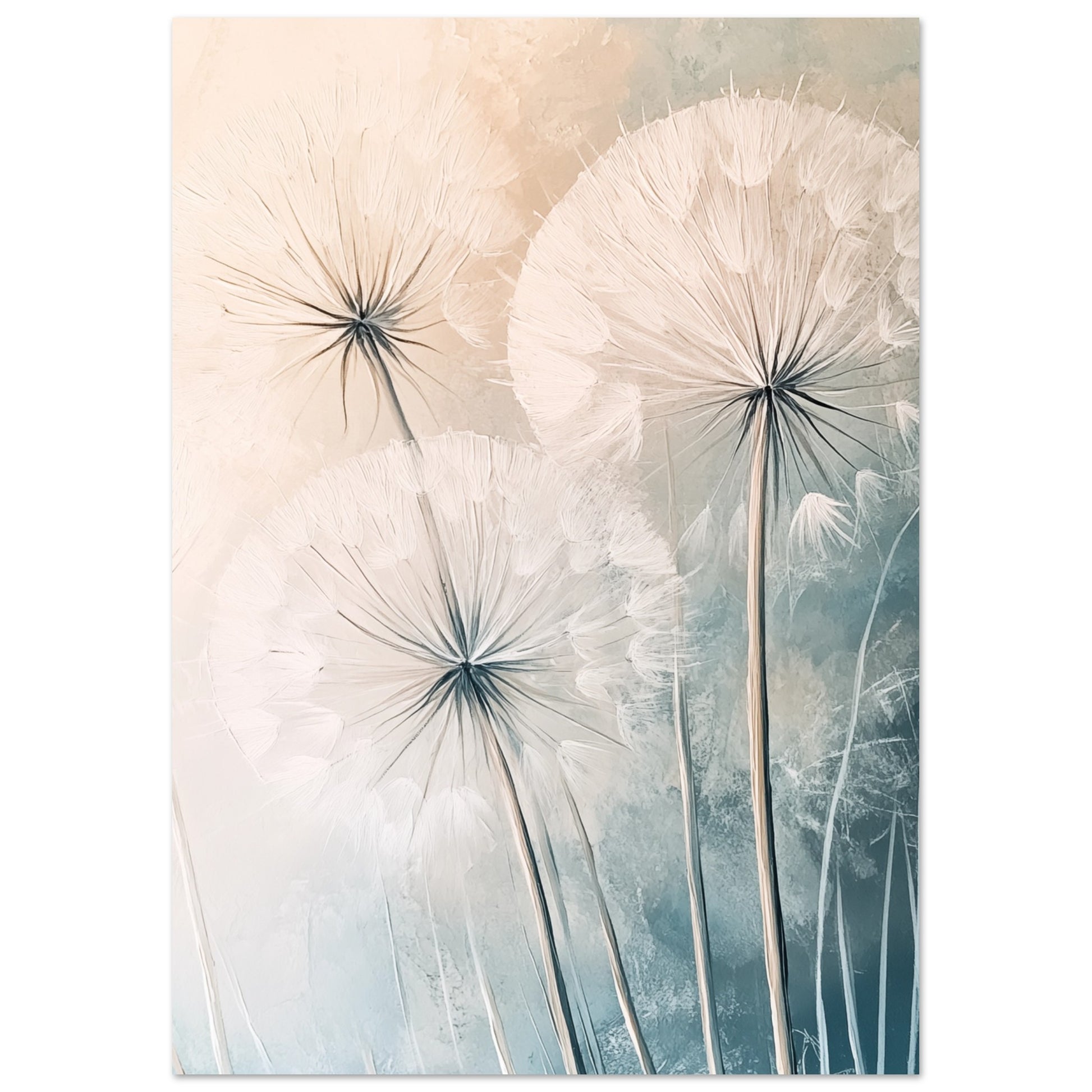 Zarte Pusteblumen Poster A4 21x29.7 cm - Pixara