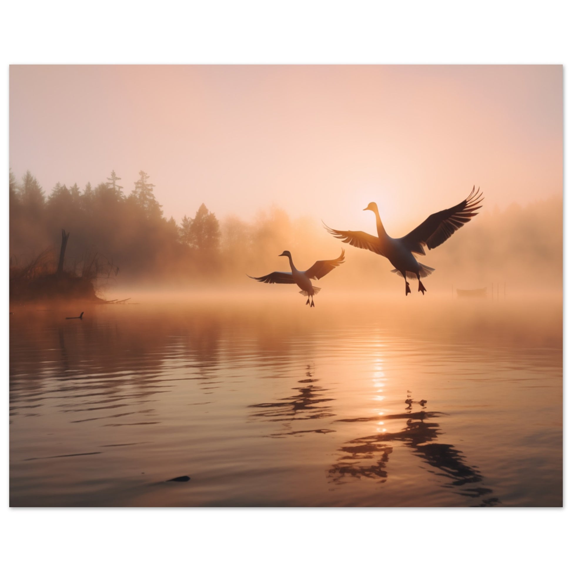 Morgendämmerung am See Poster 20x25 cm - Pixara