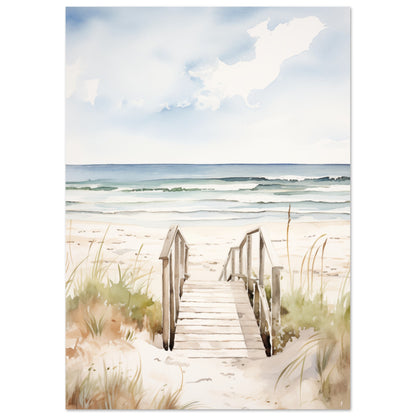 Strandzugang Poster A4 21x29.7 cm - Pixara