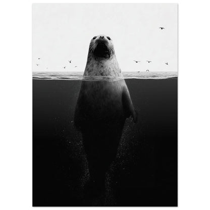 Robbe im Meer – Stille unter der Oberfläche 50x70 cm - Pixara