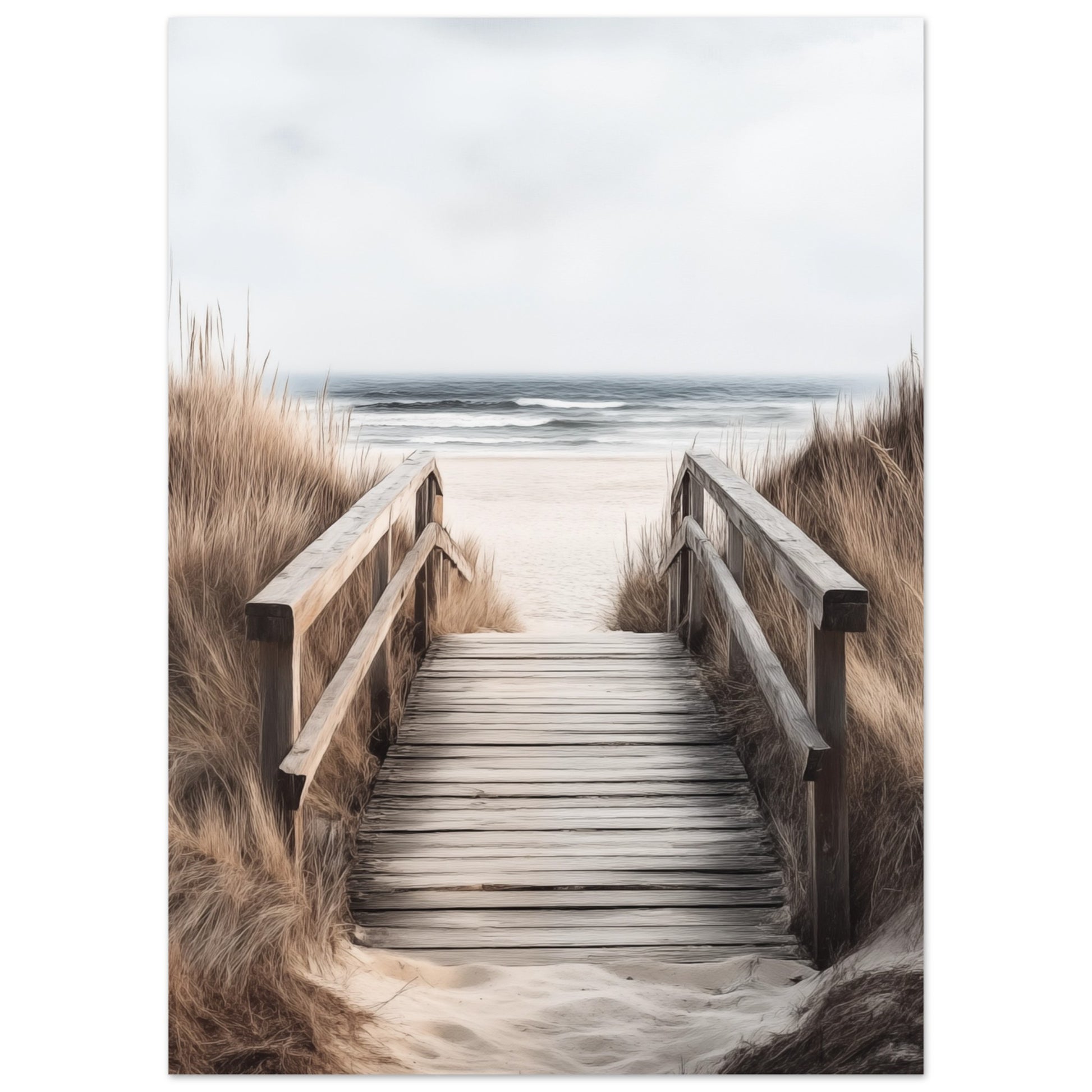 Holzsteg am Strand 50x70 cm - Pixara