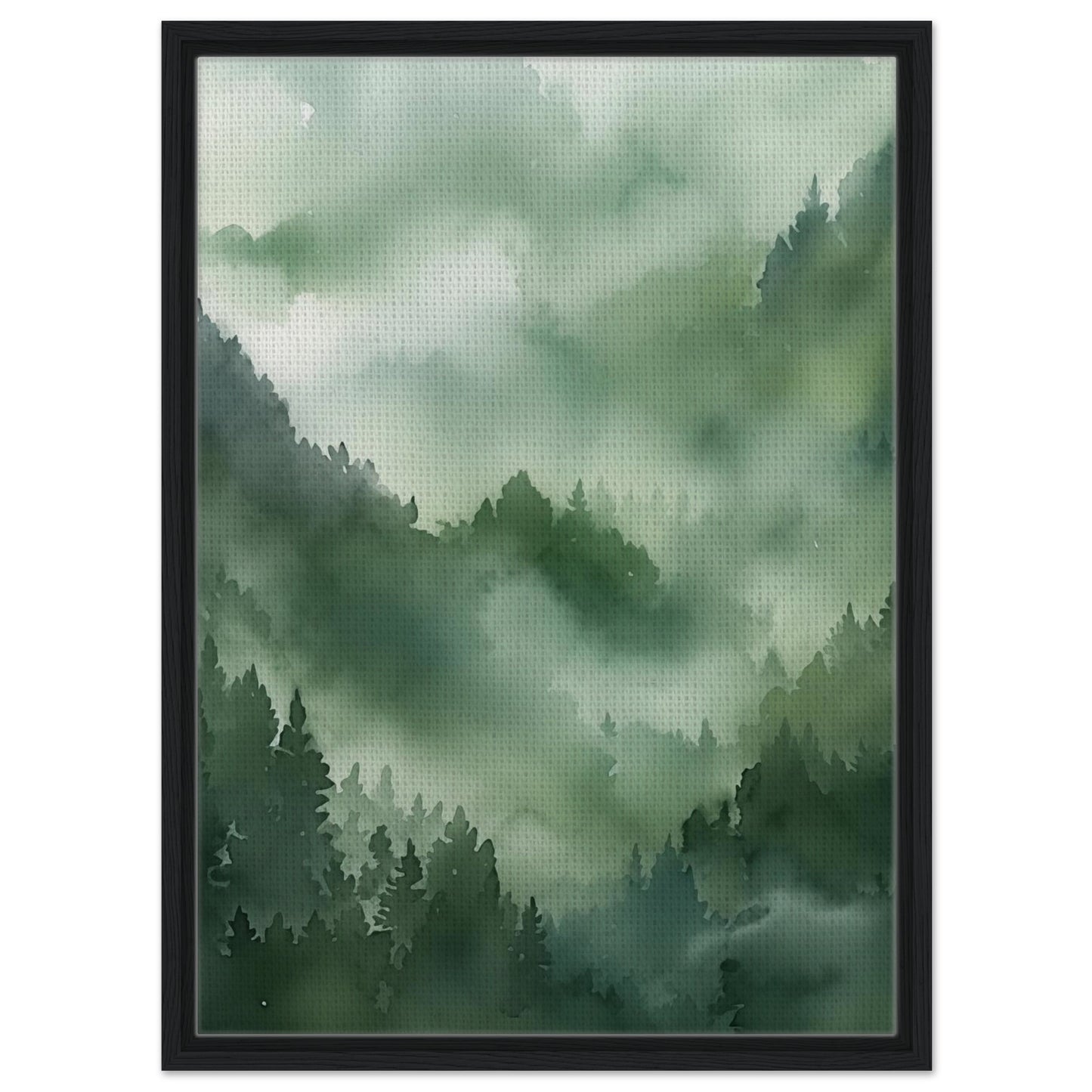 Morgendämmerung im Urwald | Gerahmte Leinwand Schwarzer Rahmen 50x70 cm - Pixara