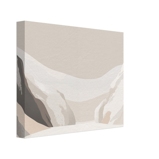 Leinwand „Serenity of Earth Tones“ mit sanfter abstrakter Landschaft in Beige, Creme und Grau, 20x25 cm