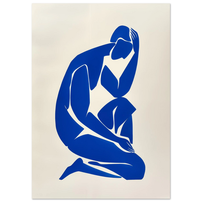 Stille Figur in Blau Poster 21x29.7 cm - Pixara