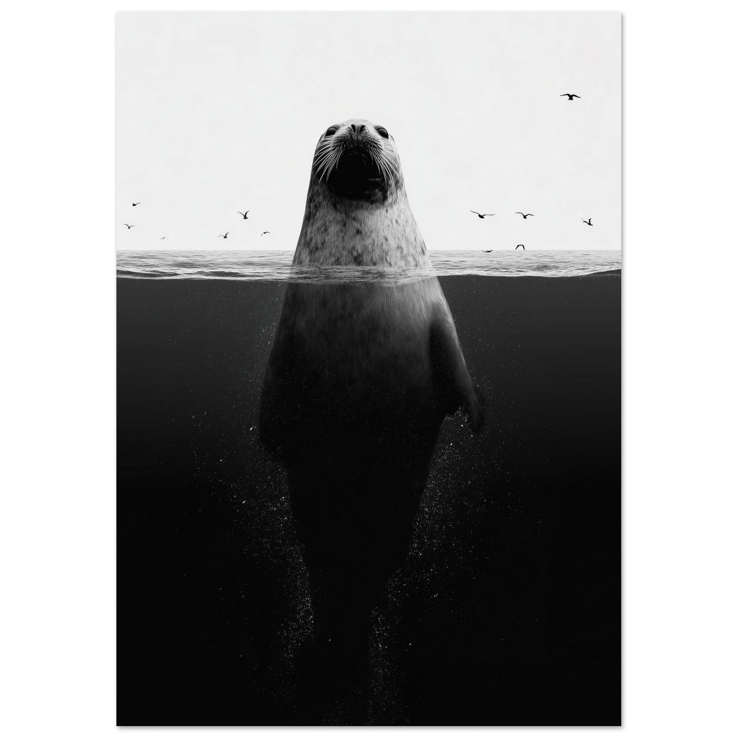 Robbe im Meer – Stille unter der Oberfläche 21x29.7 cm - Pixara