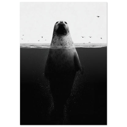 Robbe im Meer – Stille unter der Oberfläche 21x29.7 cm - Pixara