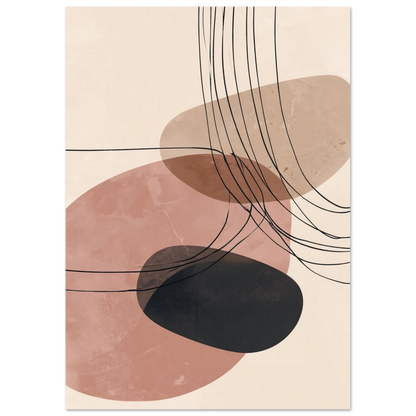 Abstrakte Formen – Balance in Rosé und Beige Poster 21x29.7 cm - Pixara