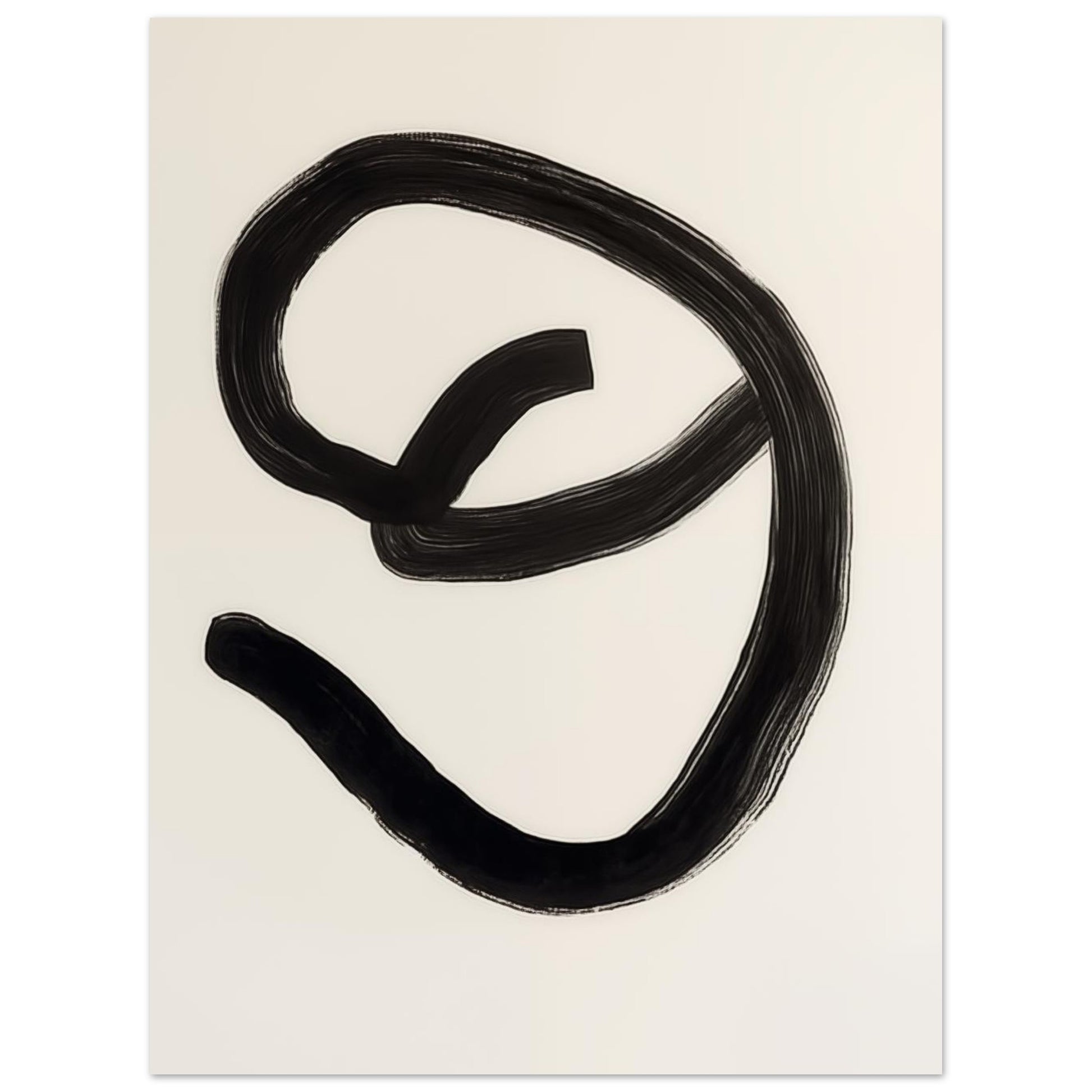 Schwarzer Schwung – Ausdruck in einer Linie 30x40 cm - Pixara