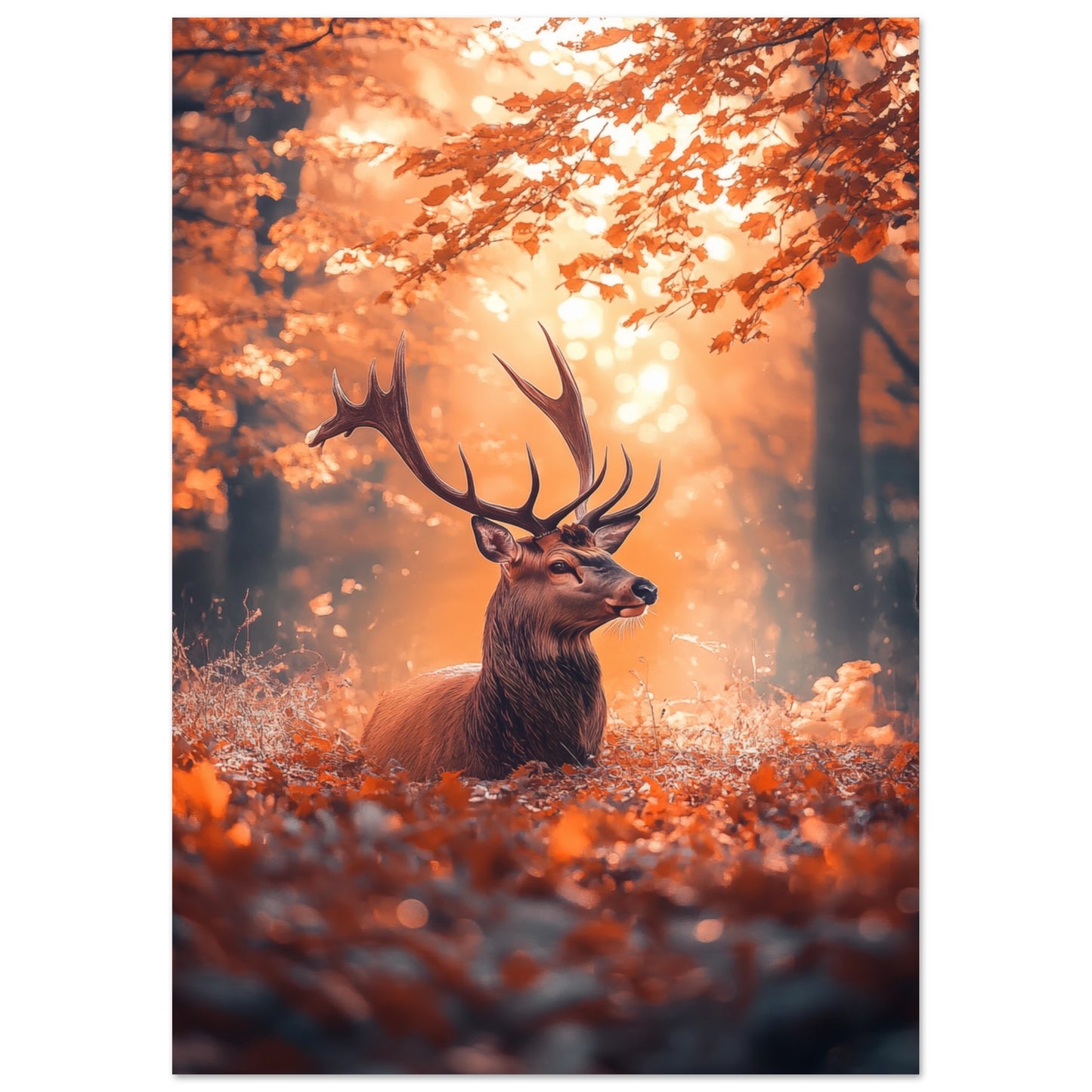 Herbstlicher Hirsch A4 21x29.7 cm - Pixara