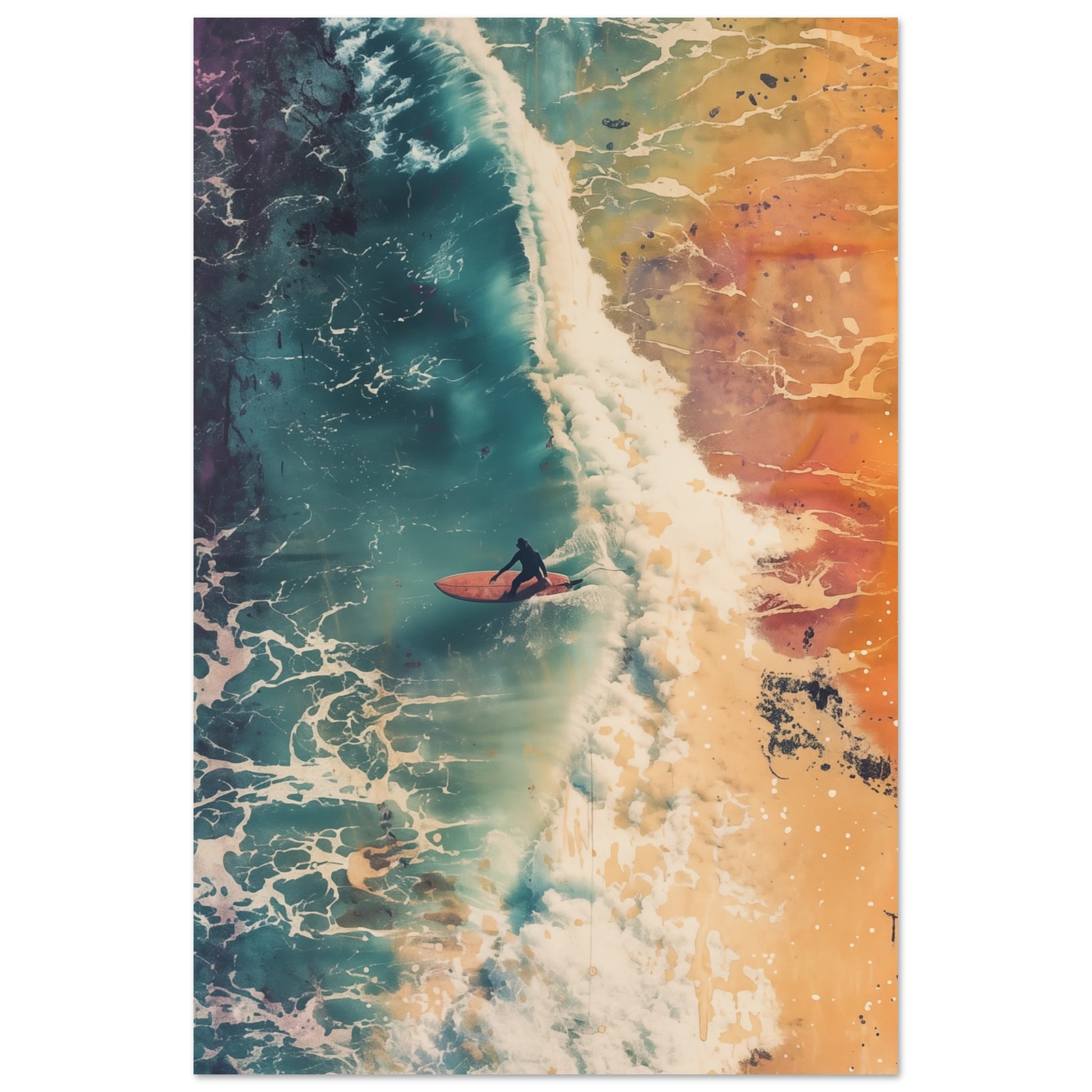 Surfer's Eclipse Poster 60x90 cm - Pixara