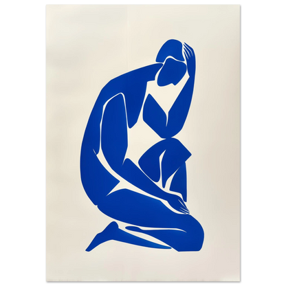 Stille Figur in Blau Poster 70x100 cm - Pixara