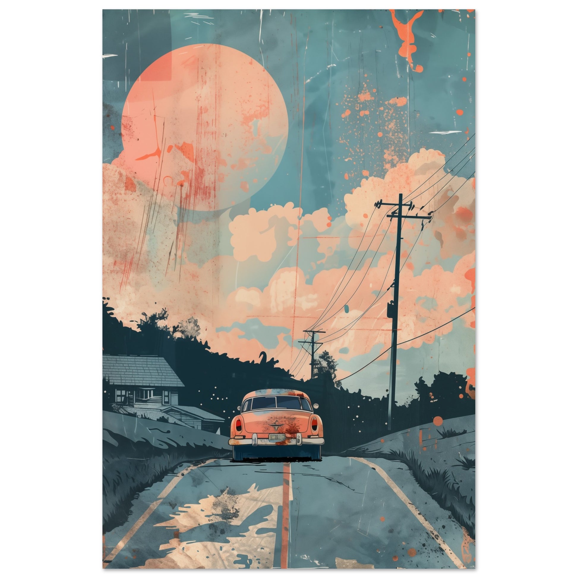 Retro Roadtrip Poster 60x90 cm - Pixara