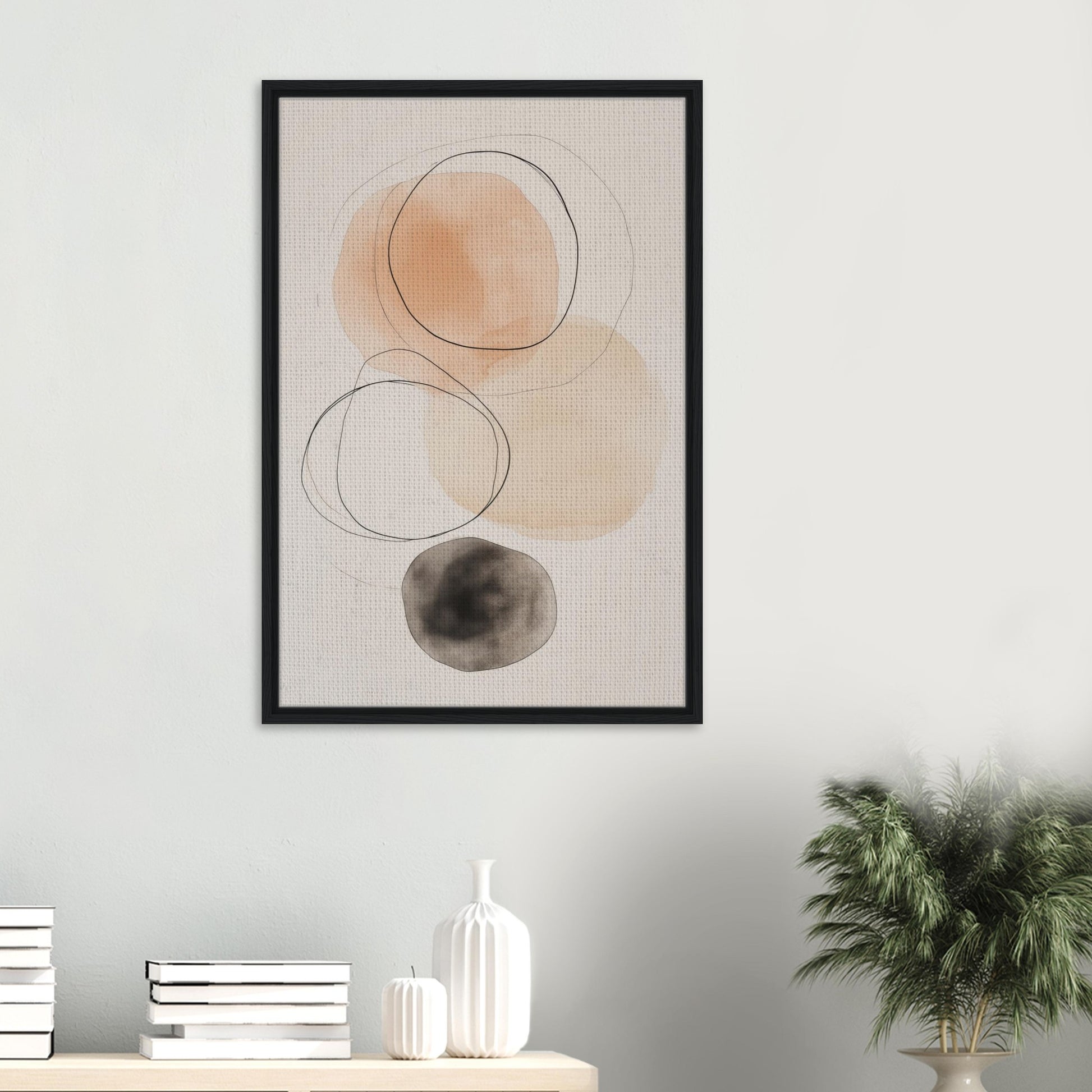 Balance der Kreise | Gerahmte Leinwand - Pixara