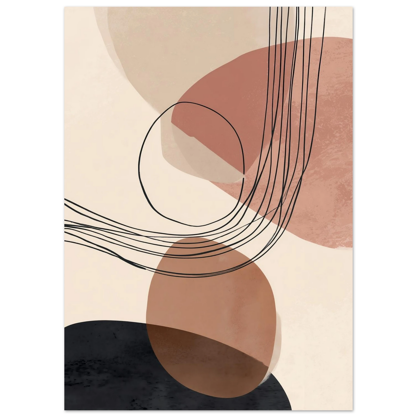 Modern Shapes II – Abstrakte Balance in warmen Tönen Poster 50x70 cm - Pixara