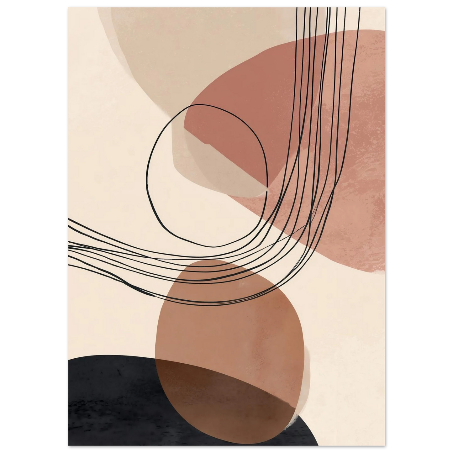Modern Shapes II – Abstrakte Balance in warmen Tönen Poster 13x18 cm - Pixara