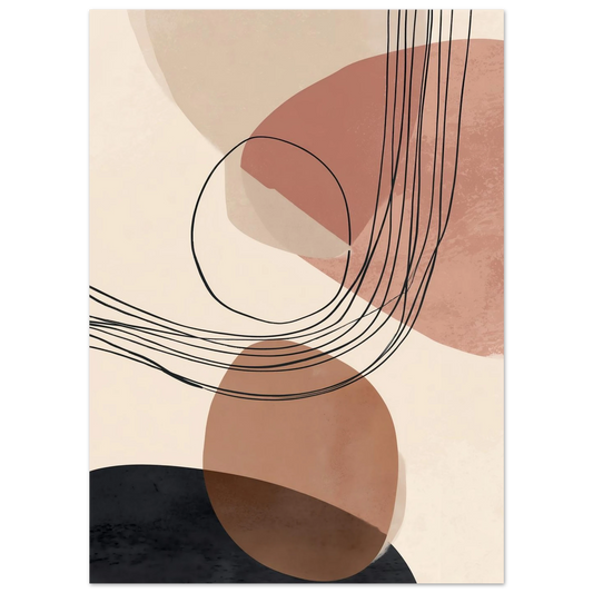 „Modern Shapes II , Abstrakte Balance in warmen Tönen“ als Poster mit abstrakte organische Linien und Kreise in Terrakotta, Ansicht 12