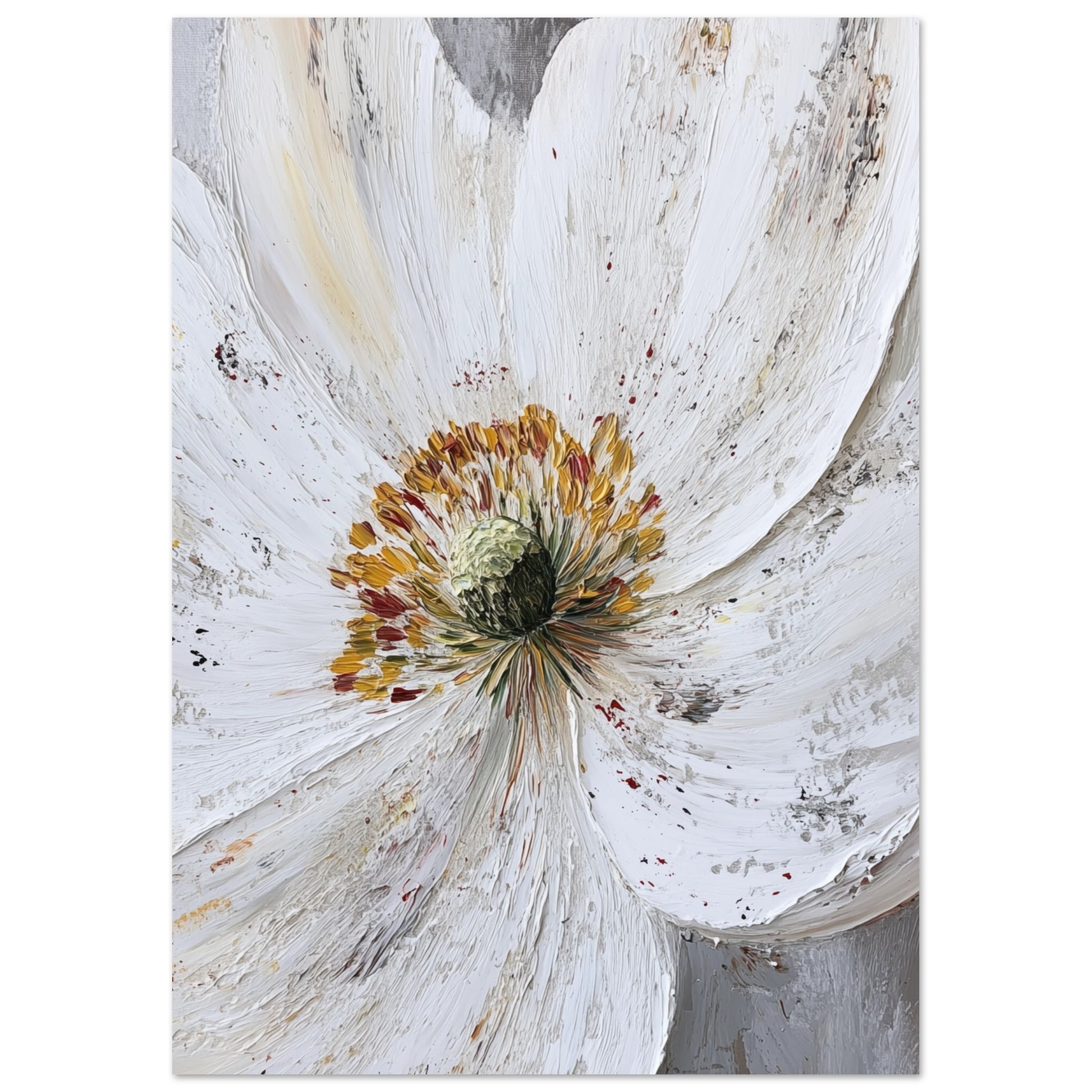 Weiße Blume in Nahaufnahme Poster A4 21x29.7 cm - Pixara