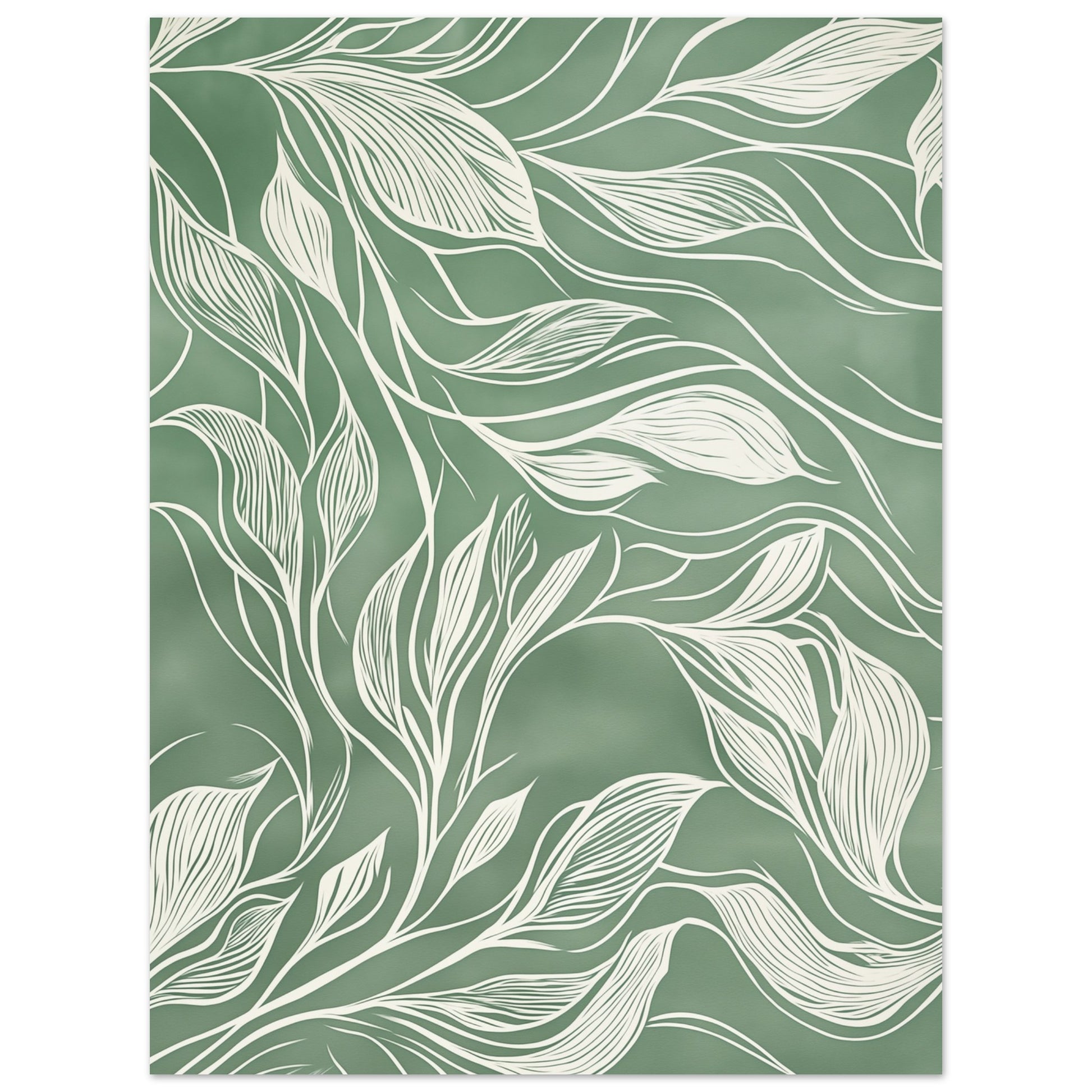 Fließende Eleganz – Abstrakte botanische Linienkunst Poster 30x40 cm - Pixara