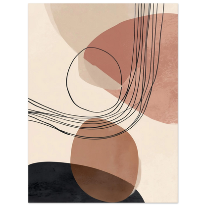 Modern Shapes II – Abstrakte Balance in warmen Tönen Poster 30x40 cm - Pixara