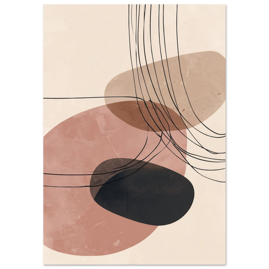 Abstrakte Formen – Balance in Rosé und Beige Poster 70x100 cm - Pixara