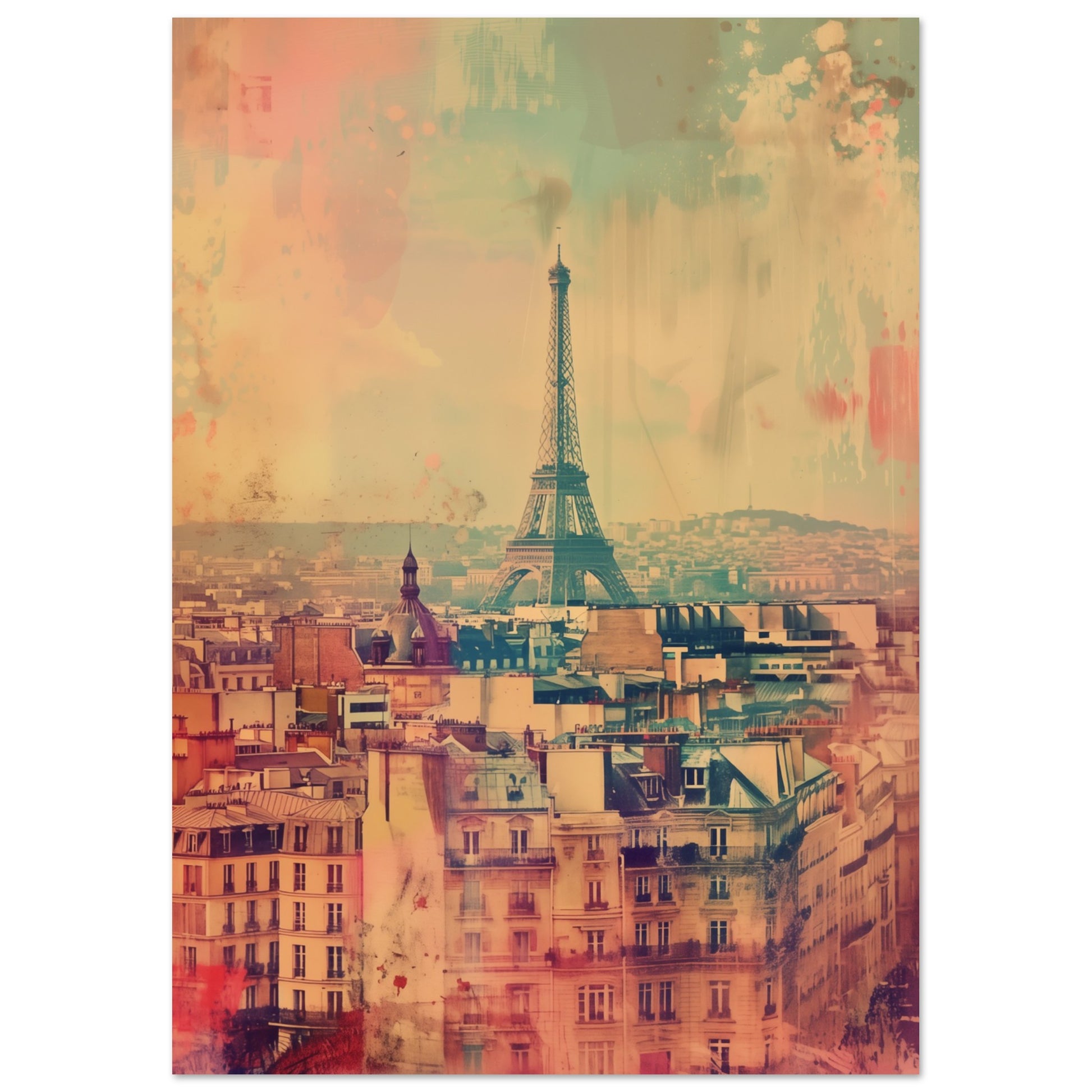 Pariser Pastelltraum Poster A4 21x29.7 cm - Pixara