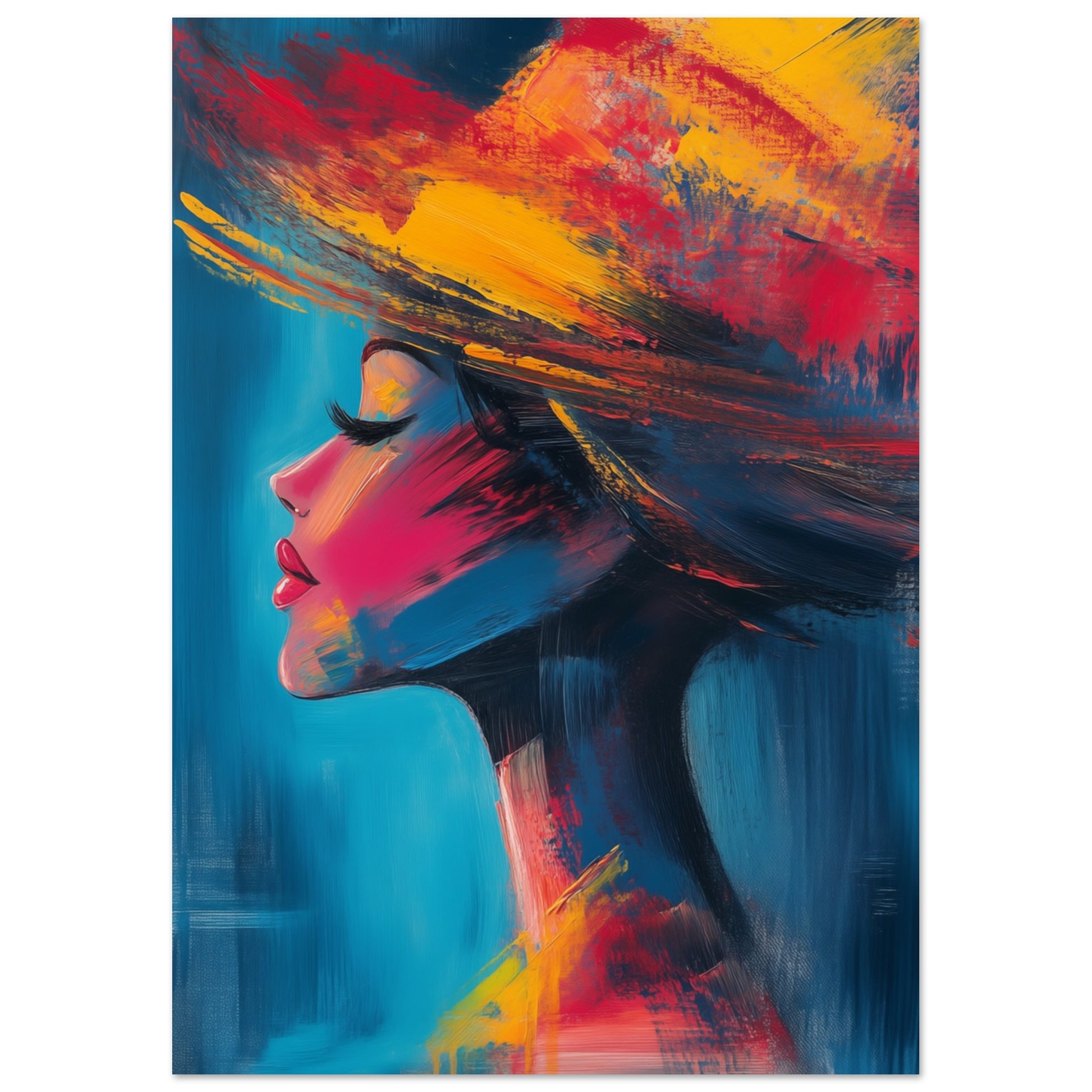 Abstrakte Eleganz in lebendigen Farben Poster A4 21x29.7 cm - Pixara