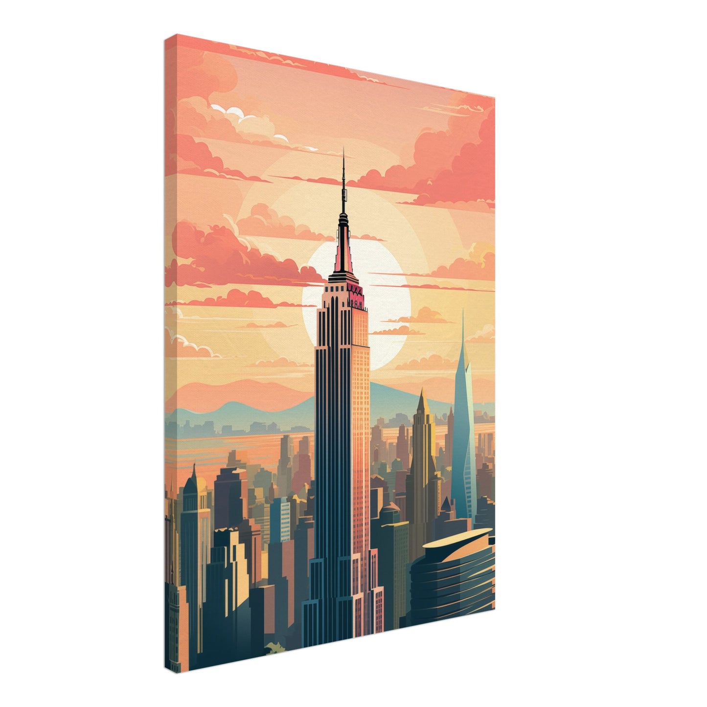 New York Skyline im Morgengrauen Leinwand 50x70 cm - Pixara