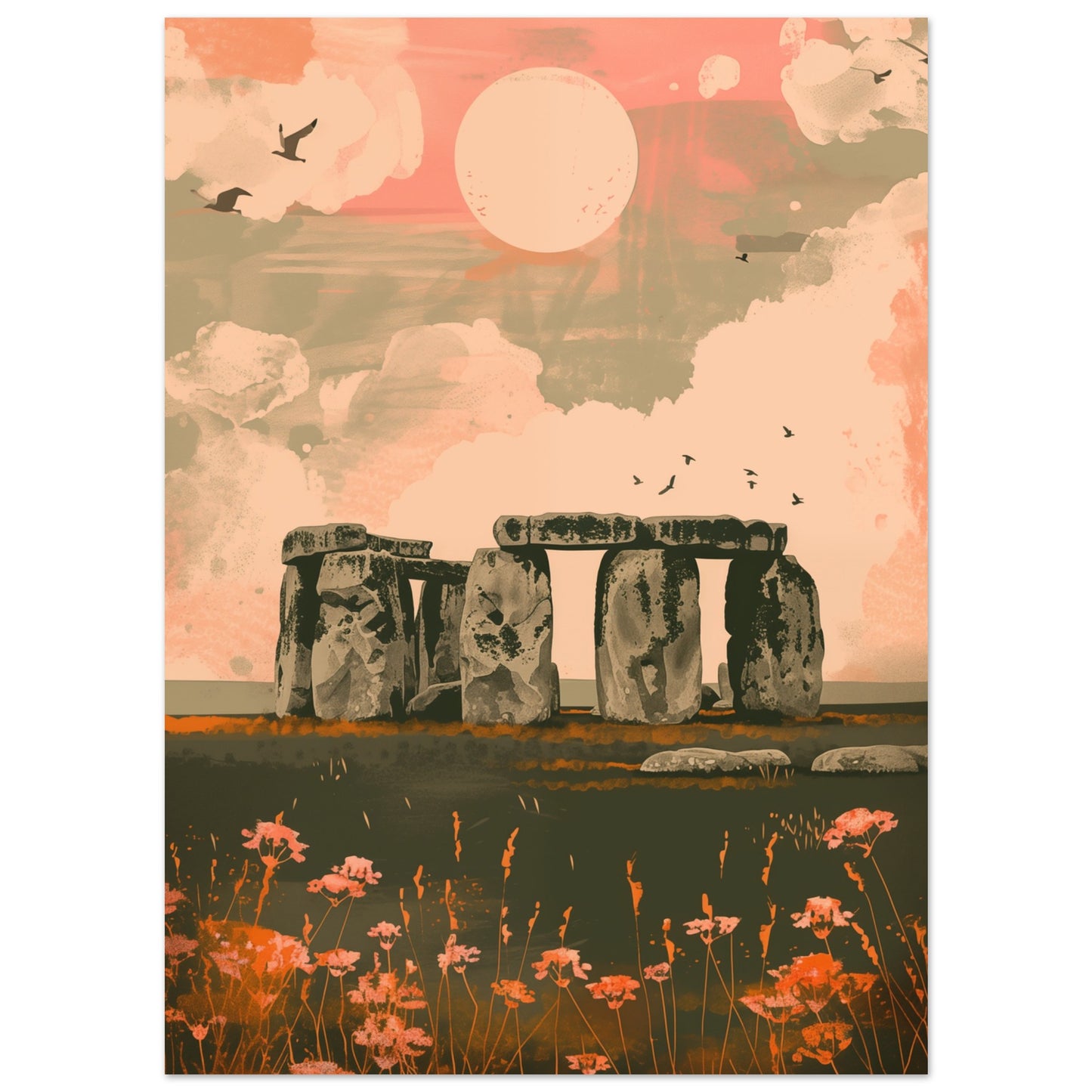 Stonehenge im Herbst 13x18 cm - Pixara