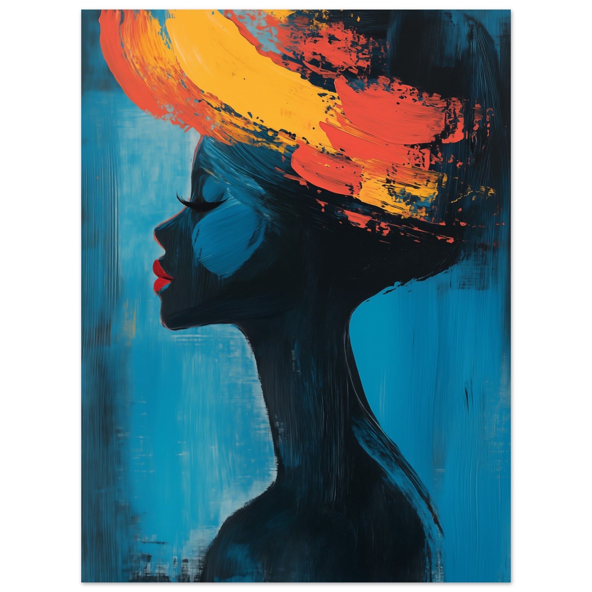 Silhouette mit lebendigen Farben Poster 30x40 cm - Pixara