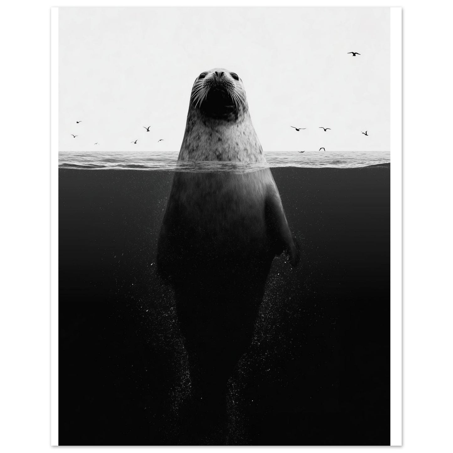 Robbe im Meer – Stille unter der Oberfläche 20x25 cm - Pixara