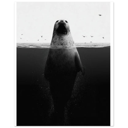 Robbe im Meer – Stille unter der Oberfläche 20x25 cm - Pixara