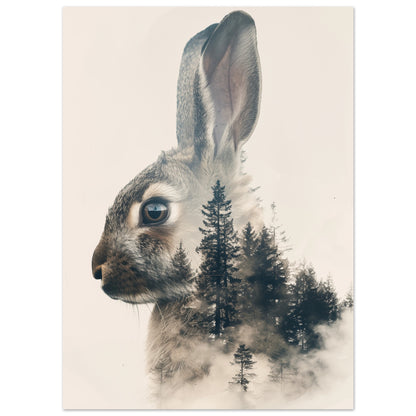 Hase im Nebelwald 13x18 cm - Pixara