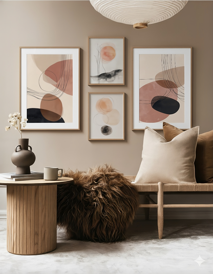 Modern Shapes II – Abstrakte Balance in warmen Tönen - Pixara