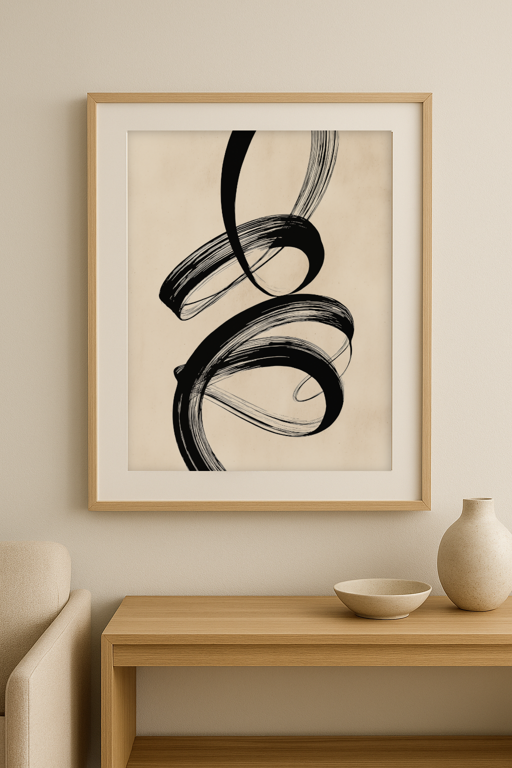 Sanfte Linien auf Beige - Pixara
